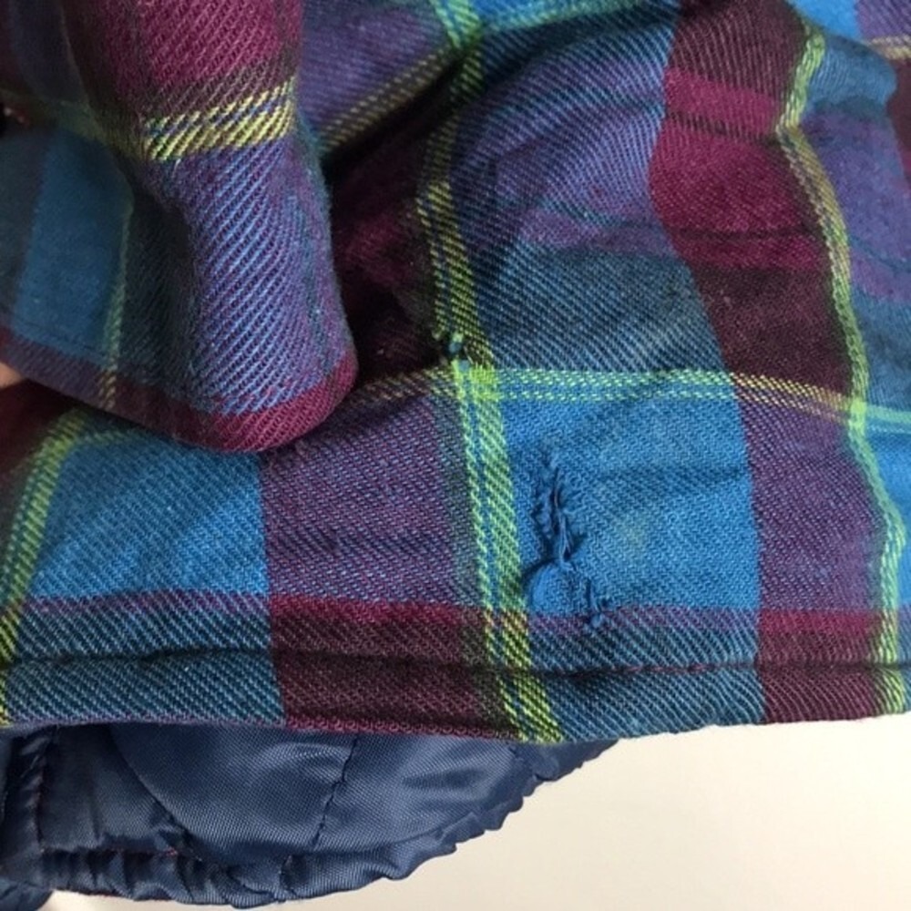 Northern Lakes Men's Quilted Flannel Shirt Jacket Blue Purple Plaid Big 3X - Picture 3 of 10